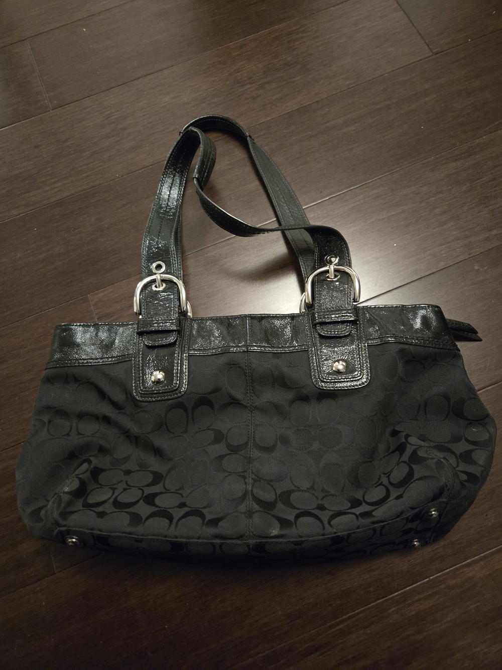 Coach Black Signature Tote Handbag